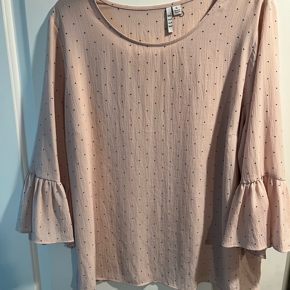 ELLE Pink Polka Dot Blouse